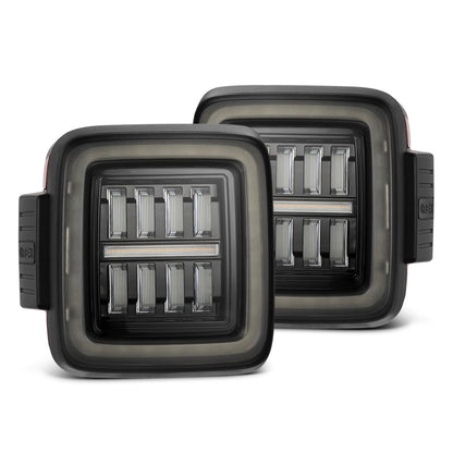 AlphaRex 18-23 Jeep Wrangler JL NOVA Prismatic LED Taillights Alpha-Black 602010 *Discontinued