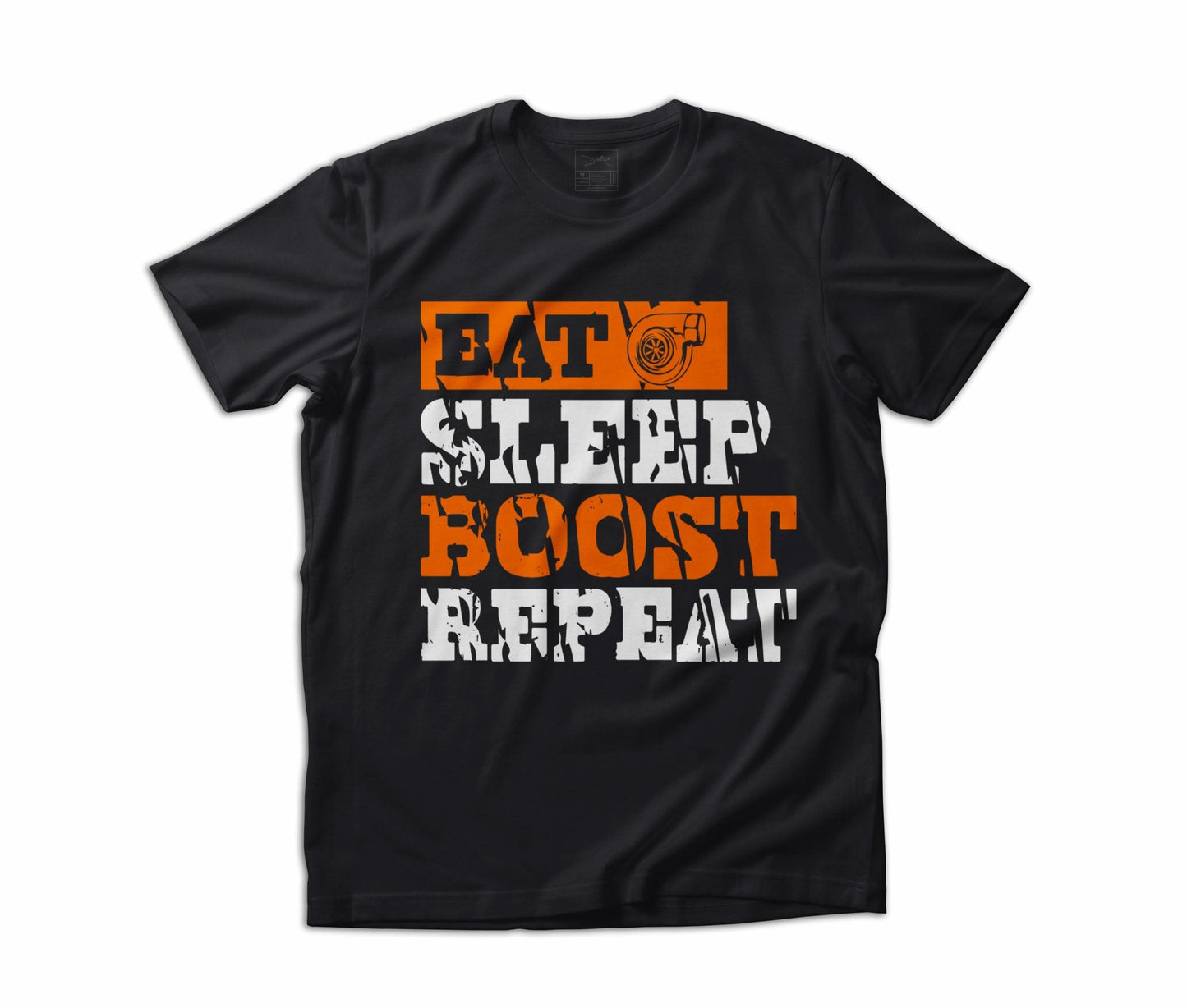 DUEB Eat Sleep Boost Repeat Crew Neck T-Shirts (Orange Design)