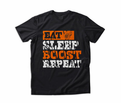 DUEB Eat Sleep Boost Repeat Crew Neck T-Shirts (Orange Design)