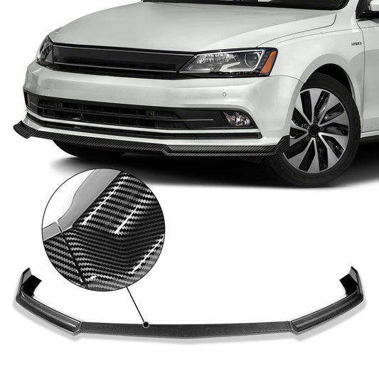 GEN PERFORMANCE 15-18 VW JETTA STP-STYLE CARBON FIBER LOOK FRONT BUMPER SPOILER LIP