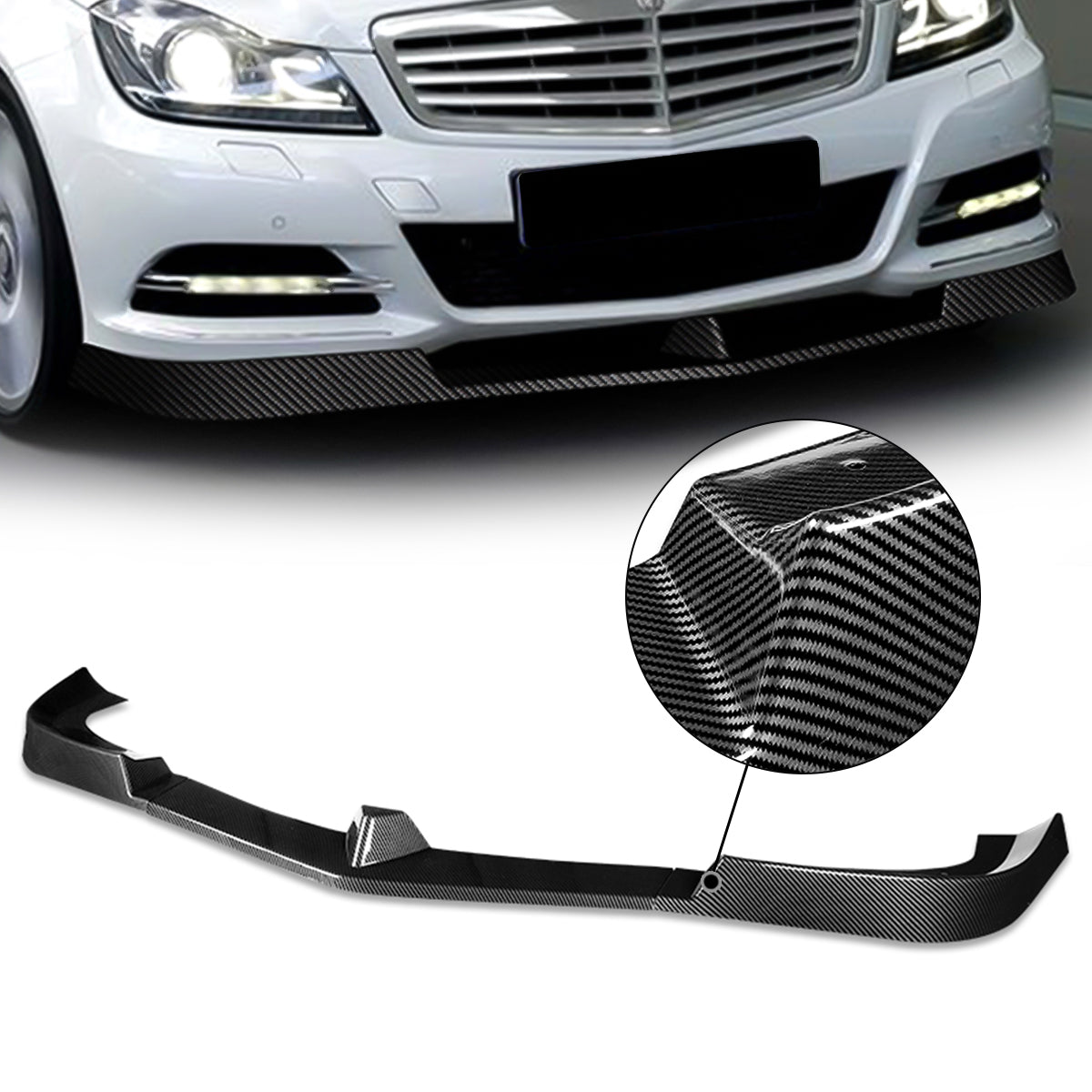 GEN PERFORMANCE 12-14 MERCEDES C-CLASS CARBON FIBER LOOK FRONT BUMPER LIP