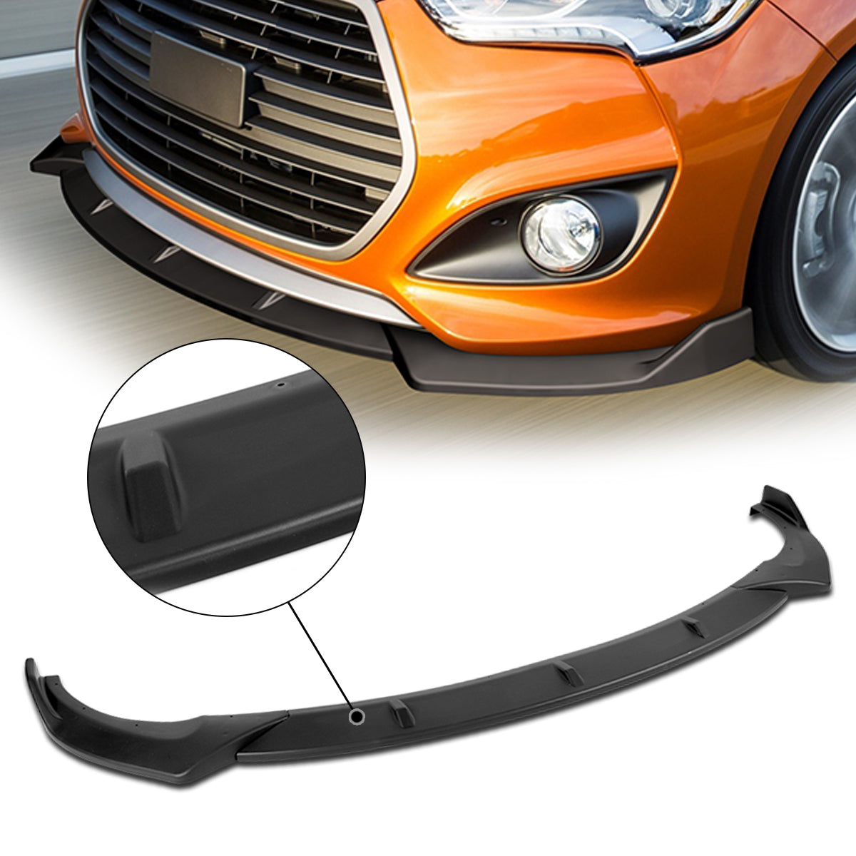 GEN PERFORMANCE 13-17 VELOSTER TURBO STP-STYLE MATTE BLACK FRONT BUMPER LIP