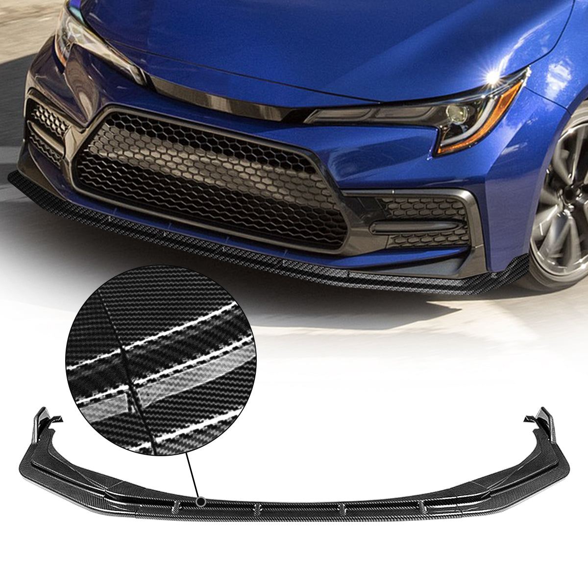 GEN PERFORMANCE 20-24 COROLLA XSE SE STP-STYLE CARBON FIBER LOOK FRONT BUMPER LIP