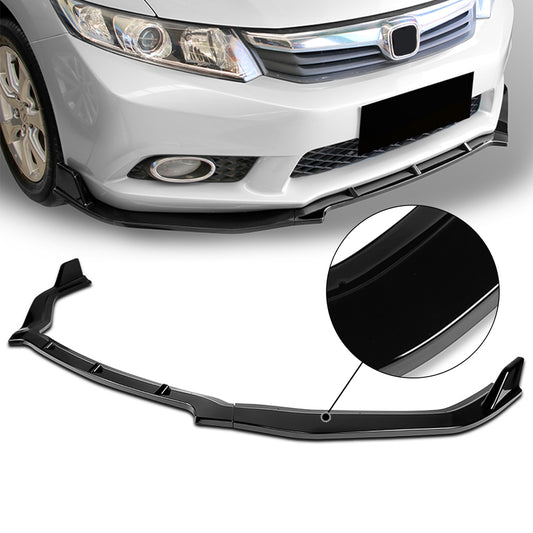 GEN PERFORMANCE 12 HONDA CIVIC 4DR CS-STYLE GLOSS BLACK FRONT BUMPER LIP