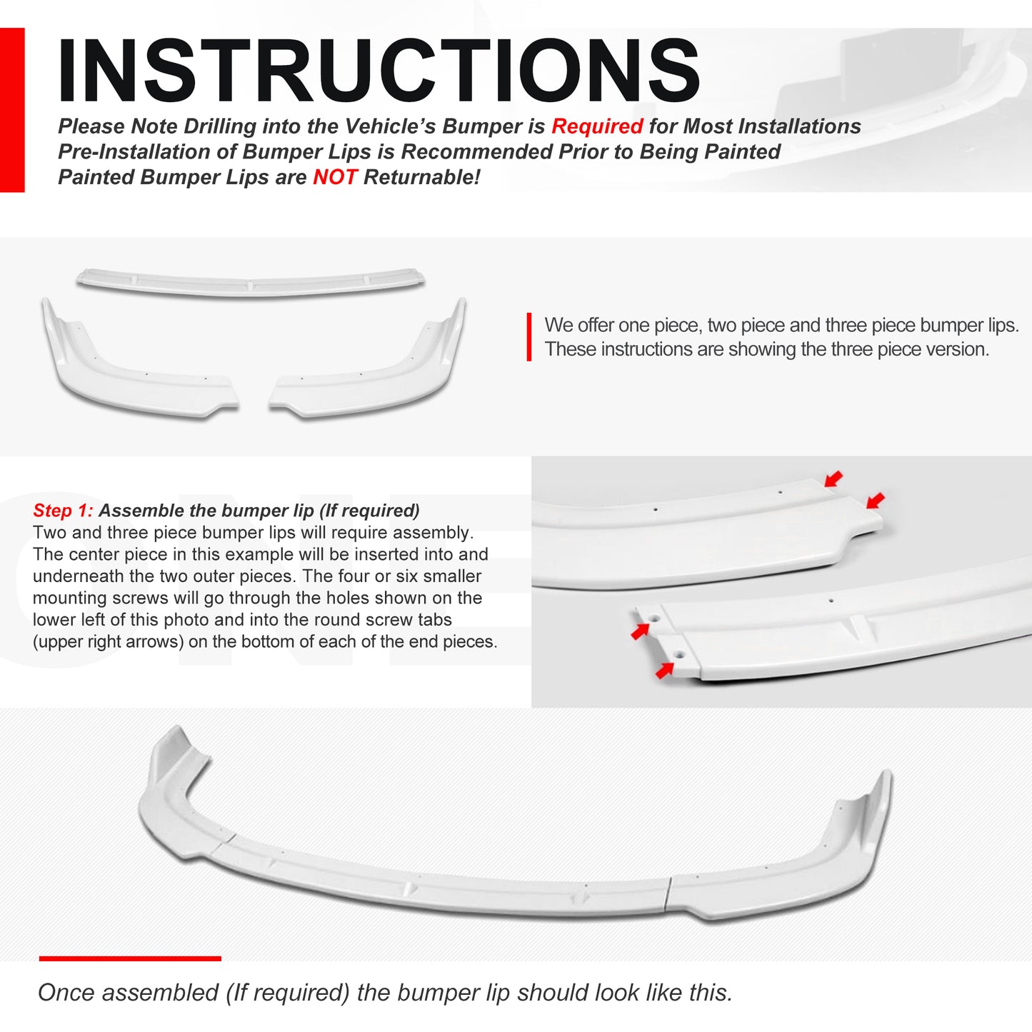 GEN PERFORMANCE 18-20 HONDA FIT CARBON FIBER LOOK FRONT BUMPER LIP