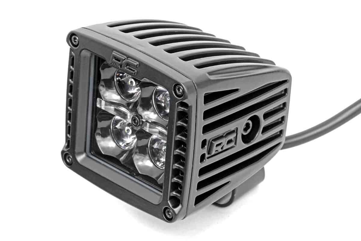 2-Inch Square Cree LED Lights - (Pair | Black Series w/ Amber DRL)