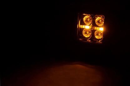 2-Inch Square Cree LED Lights - (Pair | Black Series w/ Amber DRL)