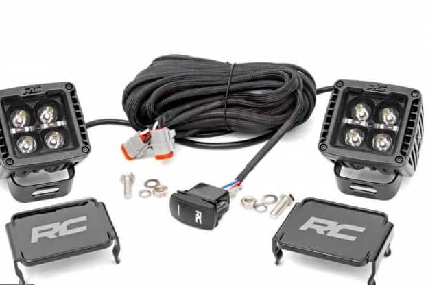 2-Inch Square Cree LED Lights - (Pair | Black Series w/ White DRL)