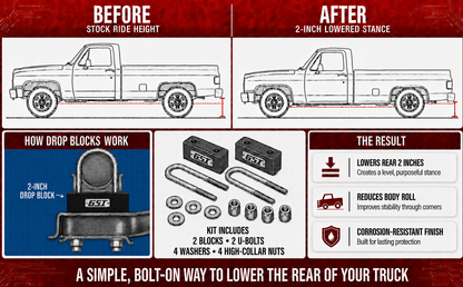 63-72 Chevy & GMC C10 2.0" Rear Drop Block Kit (Bolt-On)
