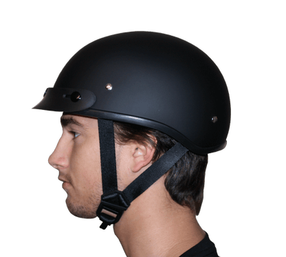 DOT Approved Daytona Skull Cap Half Shell Motorcycle Helmet - Beanie Style for Motorcycles, Cruisers, Scooters, and Mopeds - Gun Metal Grey Metallic