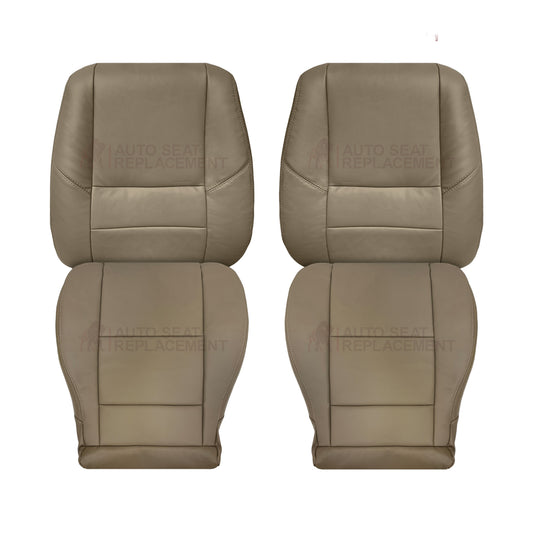 2001 - 2007 Toyota Sequoia Driver OR Passenger Side Top and Bottom Replacement Seat Covers In Tan: Choose your material