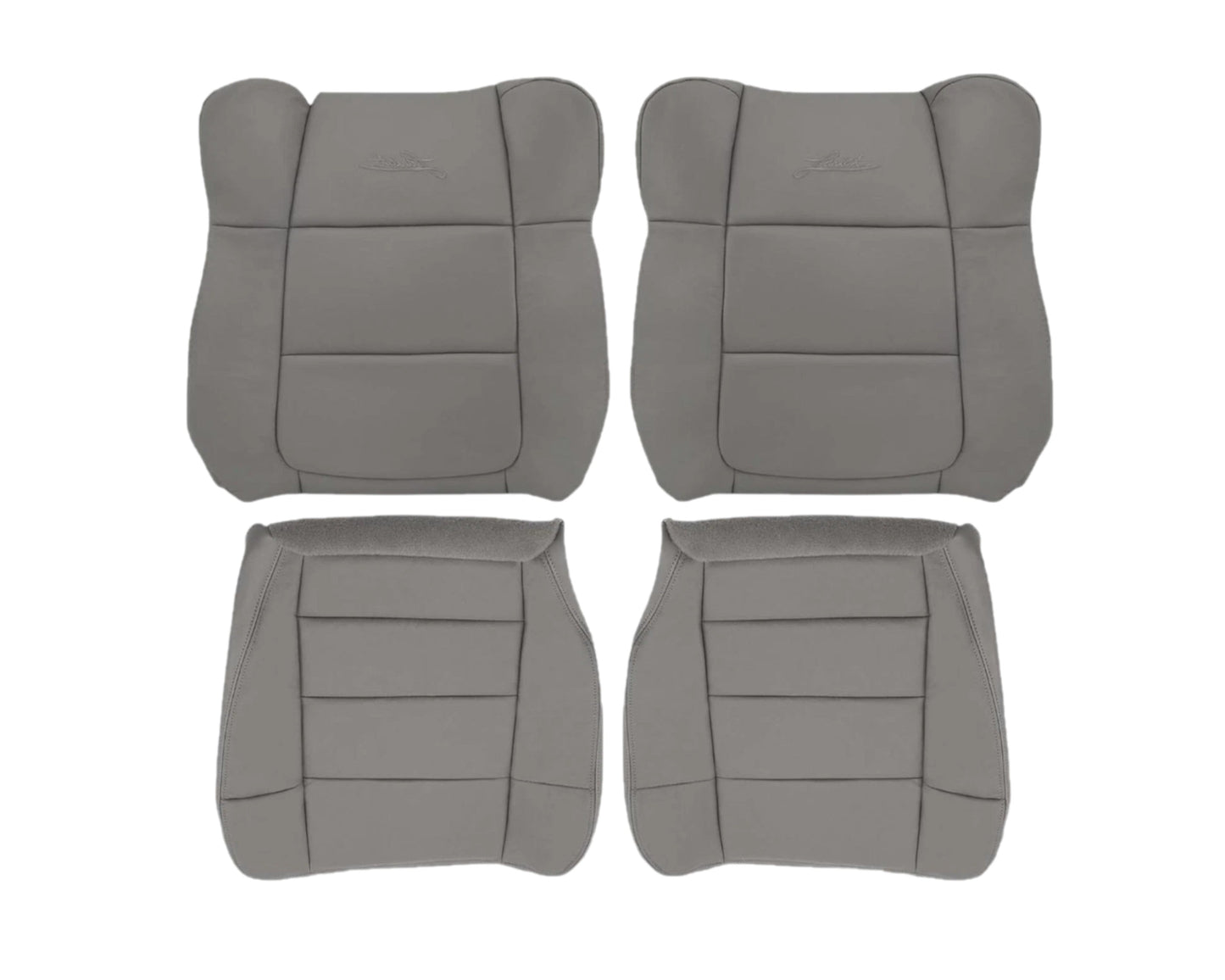 2001-2002 Ford F150 Lariat Super Crew Cab Seat Cover in Gray: Choose Leather or Vinyl