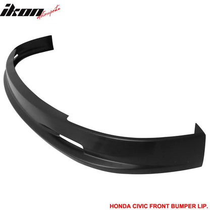 2001-2003 Honda Civic Mugen Style Unpainted Black Front Bumper Lip PP