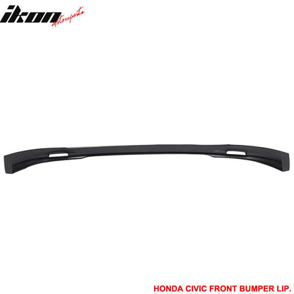 2001-2003 Honda Civic Mugen Style Unpainted Black Front Bumper Lip PP