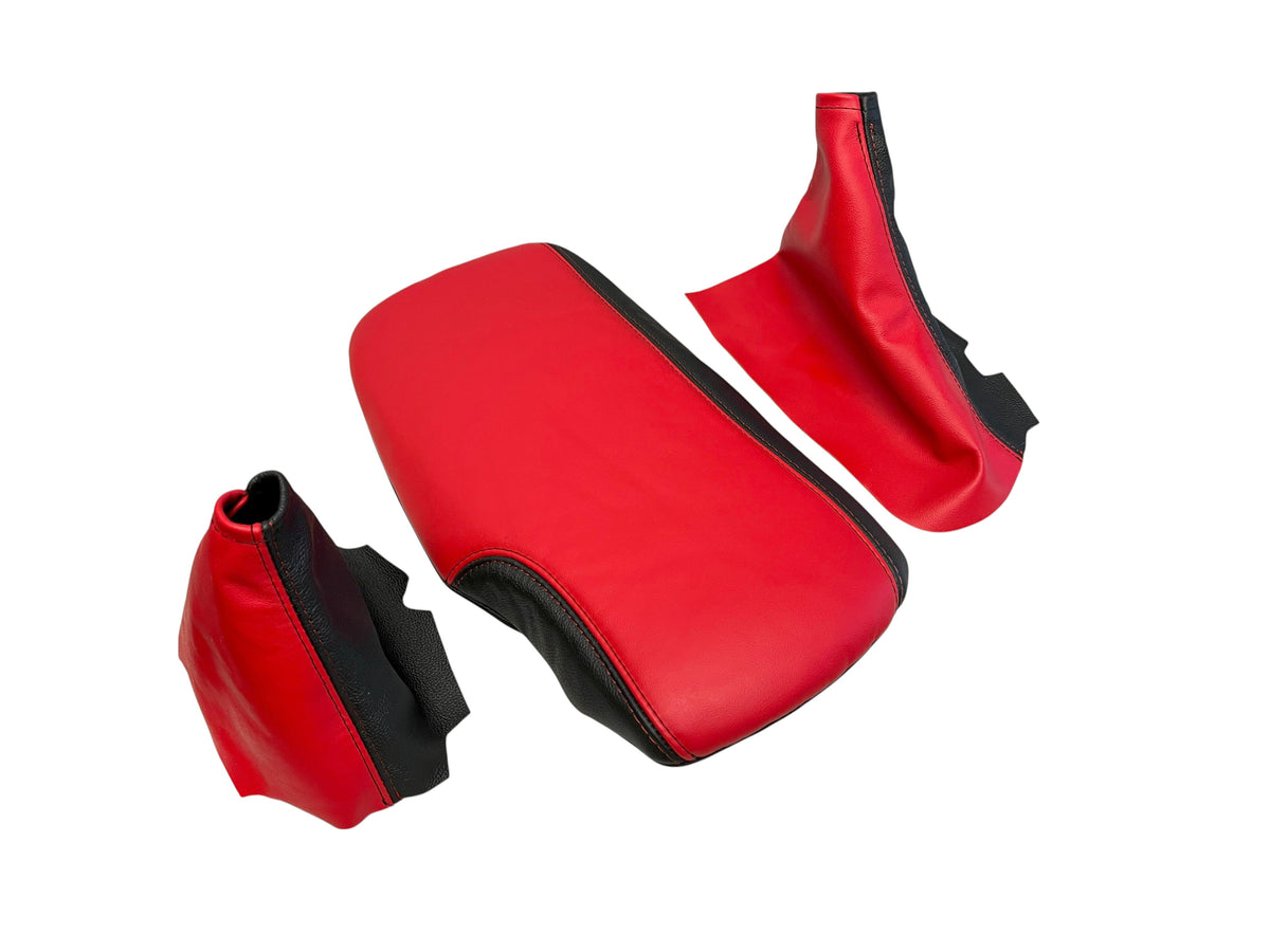 2005 - 2013 Chevy Corvette C6 Console Cover, Shift & E-brake Boot Set in Genuine Leather
