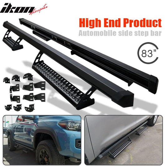 2005-2022 Toyota Tacoma Double OE Style Black Running Boards Steel