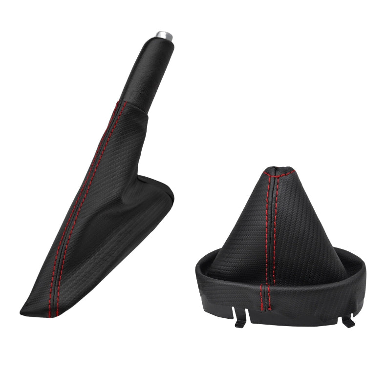 New Carbon Fiber PU Leather Emergency Brake & Shift Boot Cover For 2005-2013 Chevy Corvette C6