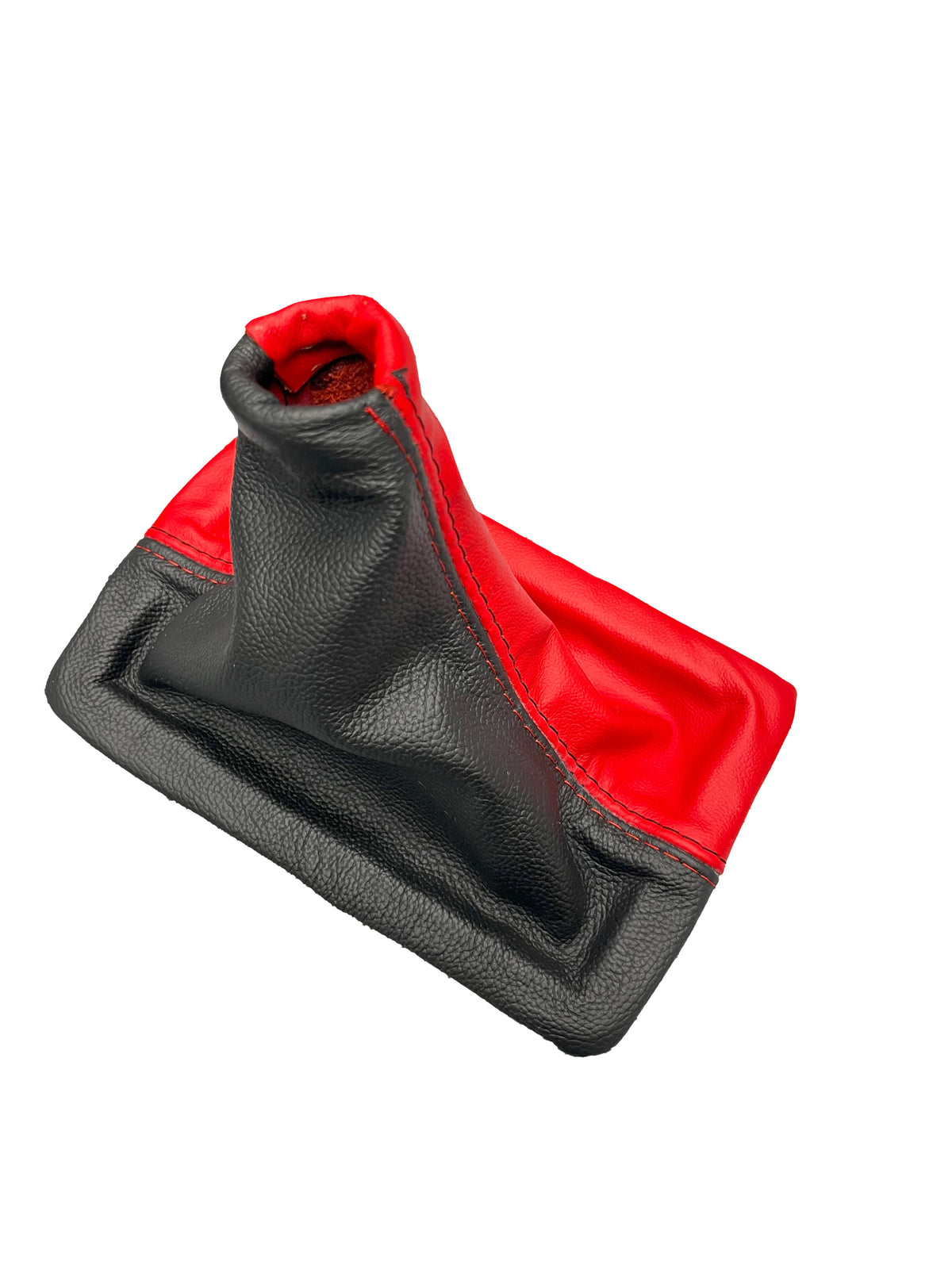 For 2005-2009 Ford Mustang GT Torch Red & Black Leather Manual Shift Boot Cover + Frame