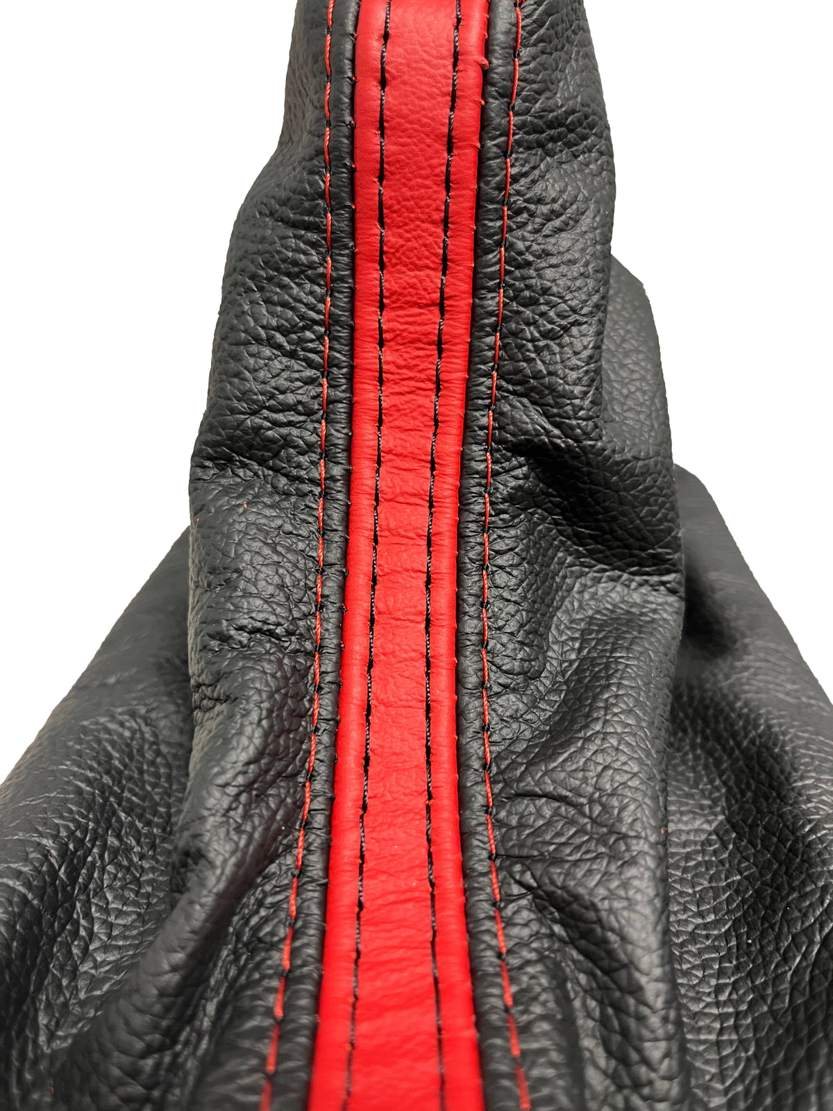 For 2005-2009 Ford Mustang GT Torch Red & Black Leather Manual Shift Boot Cover + Frame