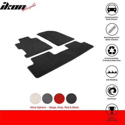 Car Floor Mat for 2006-2011 Honda Civic Black Carpet 3PC Nylon