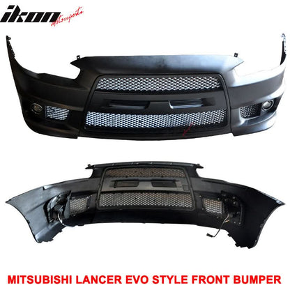 2008-2015 Mitsubishi Lancer EVO Style Front Bumper Cover W/ Fog Lights