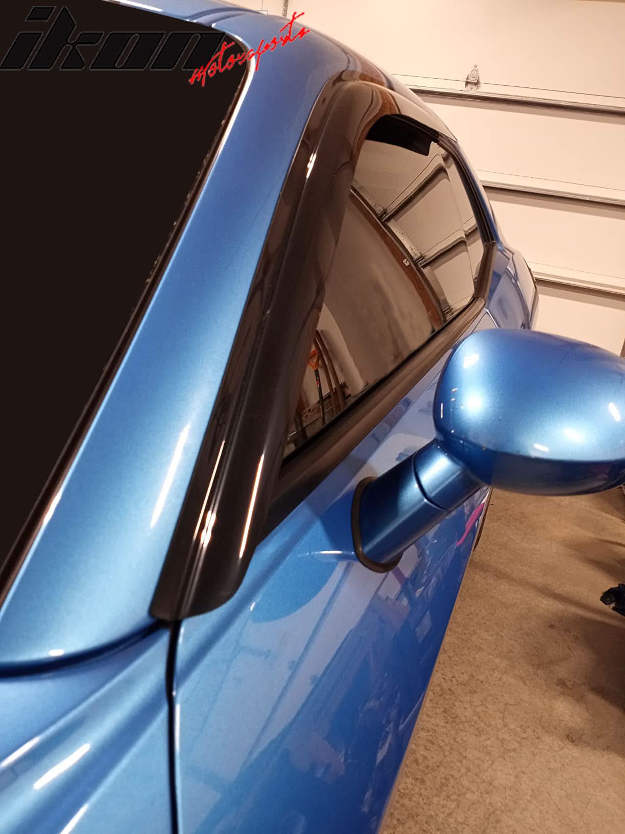 2008-2024 Dodge Challenger Slim Style Tape On Acrylic Window Visor 2PC