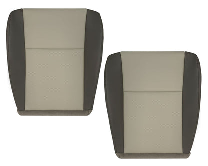 2008-2010 Jeep Grand Cherokee  Front Bottom Synthetic Leather Seat Cover 2 Tone Tan (Dk Khaki/Lt Graystone)