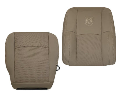 2009 - 2012 Dodge Ram 1500 2500 3500 Laramie Replacement Seat Cover in Light Pebble “Tan" With Perforated Inserts: Choose From Variants