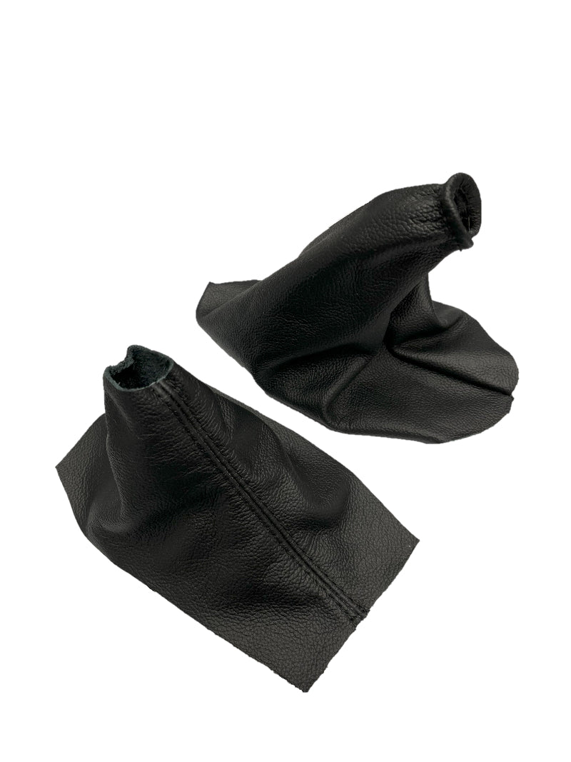 Black LEATHER Shift & Handbrake Boot Cover Set For 2010 2011 2012 2013 2014 Ford Mustang GT