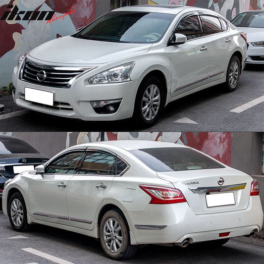 2013-2018 Nissan Altima Polycarbonate Window Visors W/ Chrome Trim 4PC