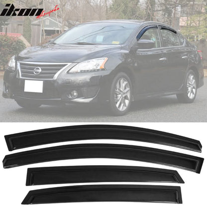2013-2019 Nissan Sentra Slim Style Smoke Window Visor Guard Acrylic