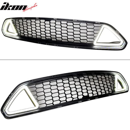 2015-2017 Ford Mustang Unpainted Front Hood Upper Grille w/ LED Lights