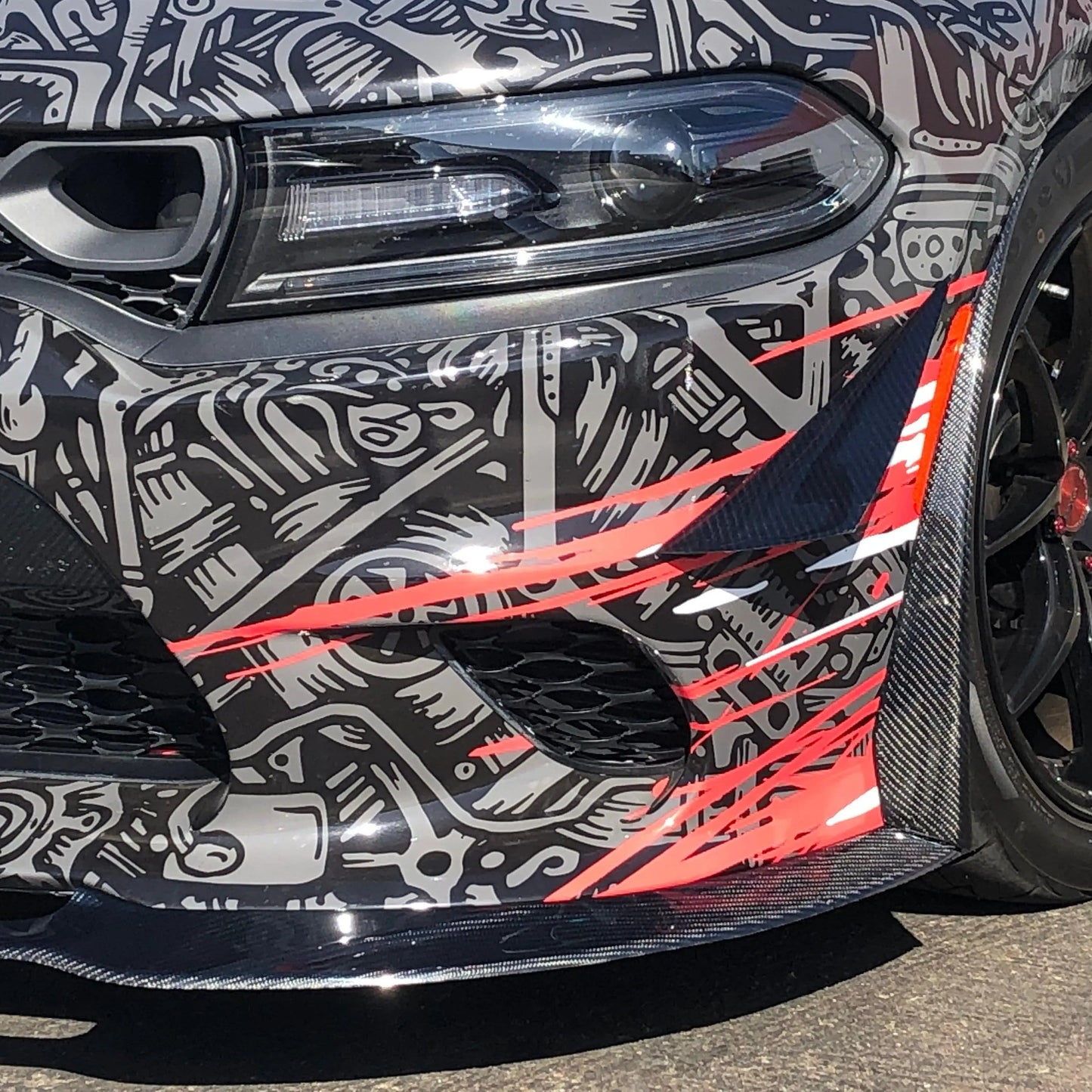 2015-2023 Dodge Charger Carbon Fiber Front Lip Splitter