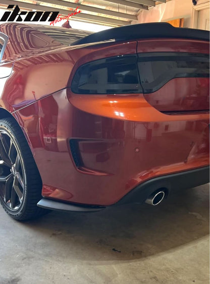 2015-2023 Dodge Charger Matte Black Rear Bumper Lip Aprons Pair PP