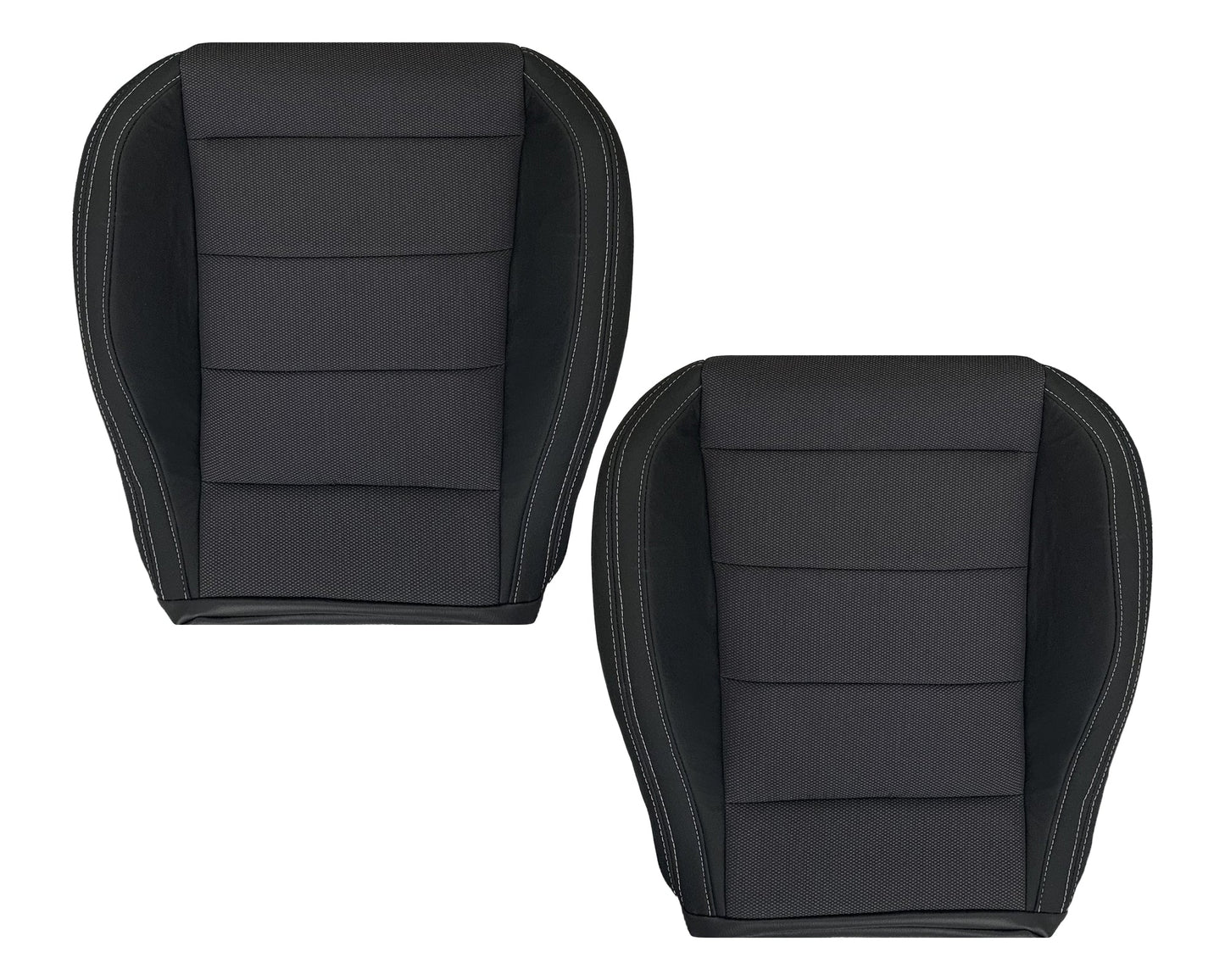 2015-2023 Ford Mustang GT Coupe V6 V8 Cloth (Fabric) Replacement Bottom Seat Covers In Black: Choose Your Side