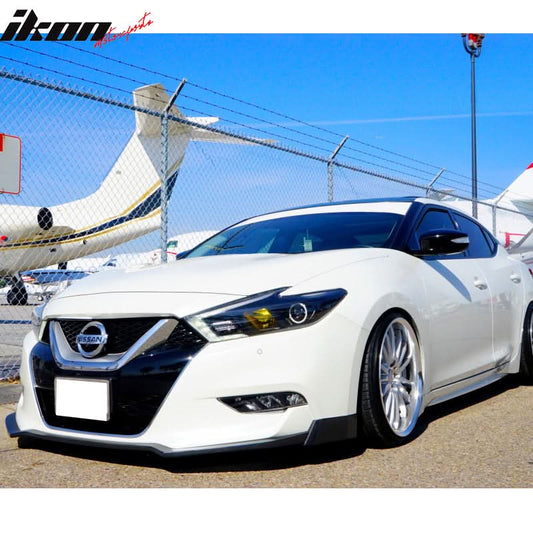 2016-2018 Nissan Maxima Unpainted Black Front Bumper Lip Splitter PU