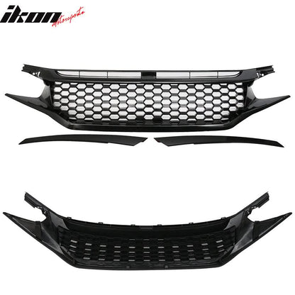 2016-2021 Honda Civic OE Style Unpainted Front Bumper Cover W/ Grille