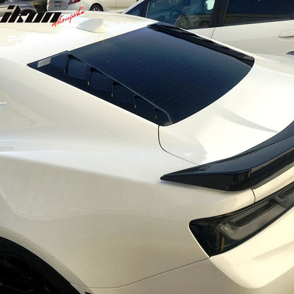 2016-2024 Chevy Camaro Black Rear Window Louvers Pair ABS