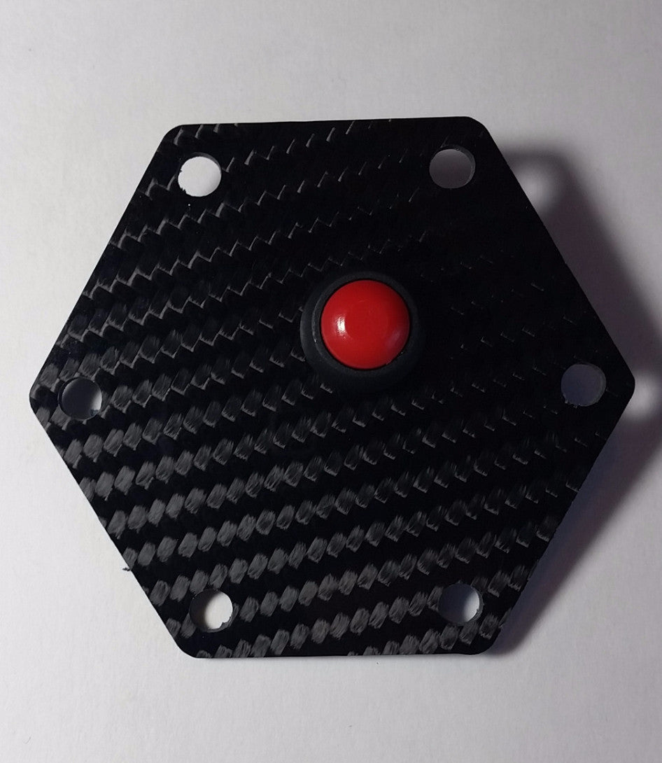 CARBON FIBER Glossy Steering Wheel Horn Button Cover Plate W/ Button