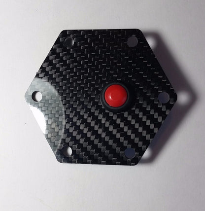 CARBON FIBER Glossy Steering Wheel Horn Button Cover Plate W/ Button