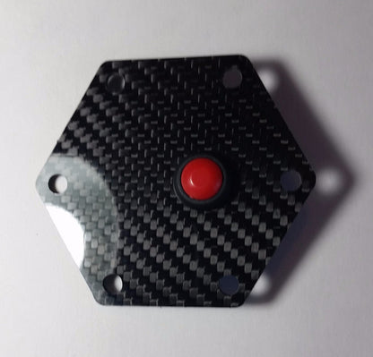 CARBON FIBER Glossy Steering Wheel Horn Button Cover Plate W/ Button