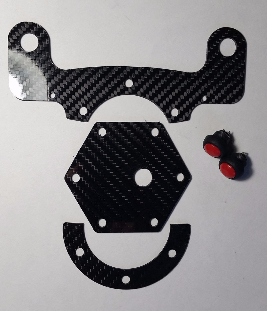CARBON FIBER Glossy Steering Wheel Horn Button Cover Plate W/ Button