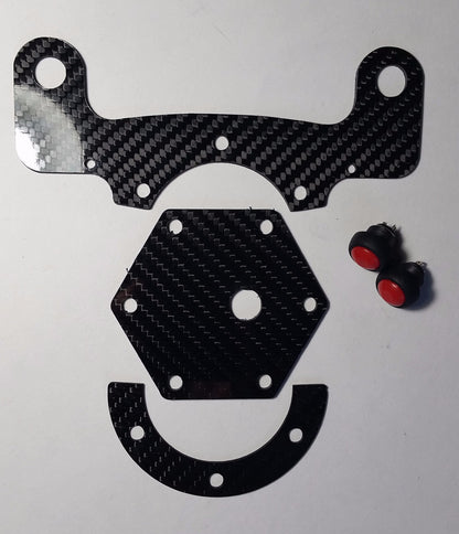 CARBON FIBER Glossy Steering Wheel Horn Button Cover Plate W/ Button