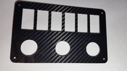 6 Gang REAL CARBON FIBER Car Marine Boat Circuit RV LED Rocker Switch Panel