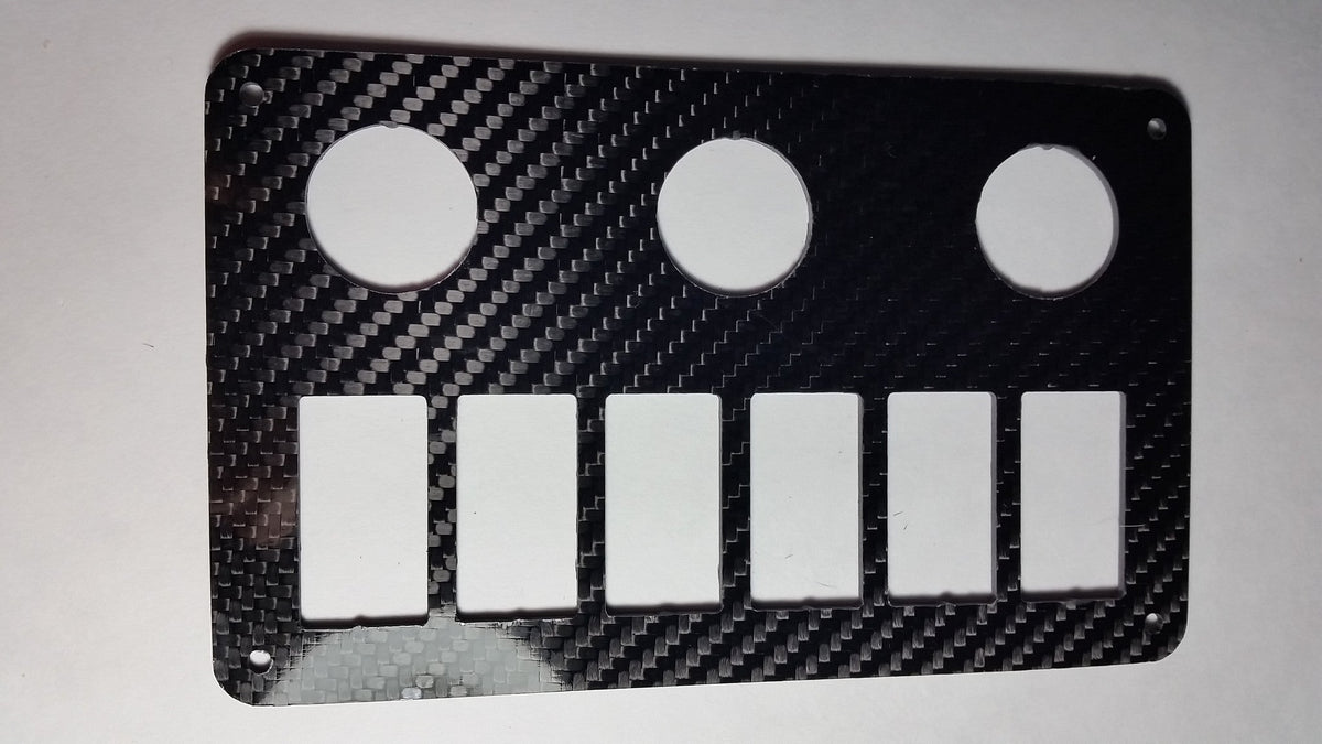 6 Gang REAL CARBON FIBER Car Marine Boat Circuit RV LED Rocker Switch Panel