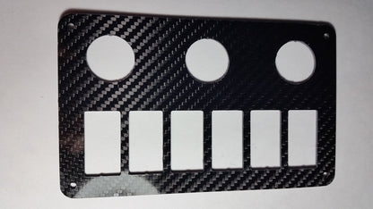 6 Gang REAL CARBON FIBER Car Marine Boat Circuit RV LED Rocker Switch Panel