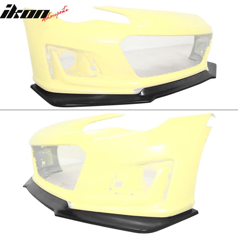 2017-2020 Subaru BRZ IKON V6 Style Unpainted Black Front Bumper Lip PU