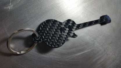 Gibson Les Paul Guitar Inspired Solid CARBON FIBER 2.0mm Key Chain