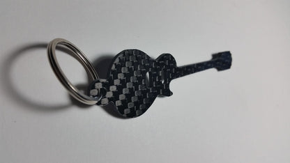 Gibson Les Paul Guitar Inspired Solid CARBON FIBER 2.0mm Key Chain