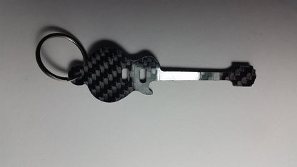 Gibson Les Paul Guitar Inspired Solid CARBON FIBER 2.0mm Key Chain